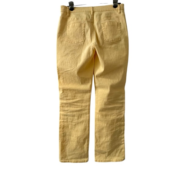 DG2 Diane Gilman Embellished Yellow Jeans Embroidered Peacock Flowers 6P - Picture 5 of 6